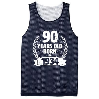 Vintage Wreath 90 Years Old Born In 1934 Birthday Mesh Reversible Basketball Jersey Tank