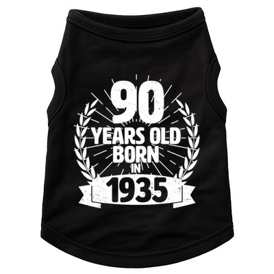 Vintage Wreath 90 Years Old Born In 1935 Birthday Doggie Tank
