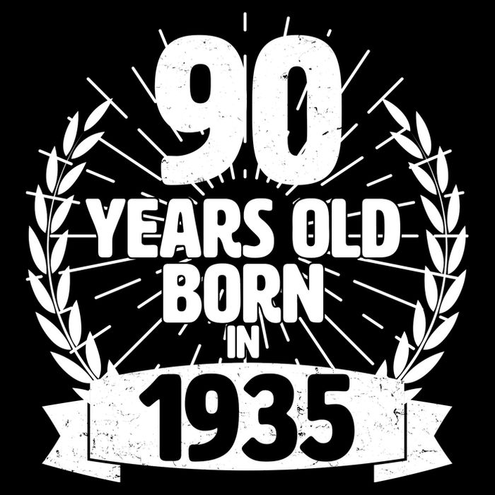Vintage Wreath 90 Years Old Born In 1935 Birthday Poster
