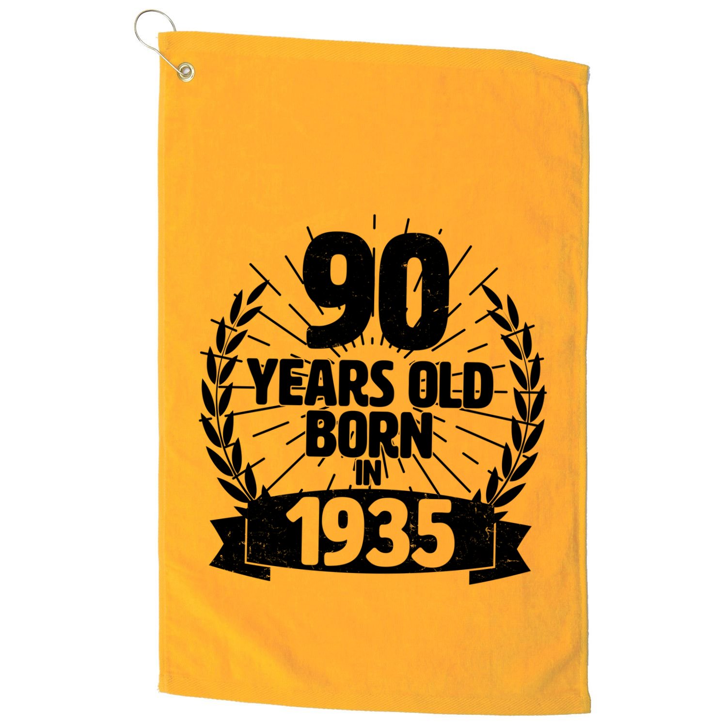 Vintage Wreath 90 Years Old Born In 1935 Birthday Golf Towel