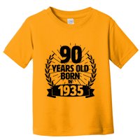 Vintage Wreath 90 Years Old Born In 1935 Birthday Toddler T-Shirt