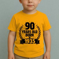 Vintage Wreath 90 Years Old Born In 1935 Birthday Toddler T-Shirt