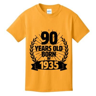 Vintage Wreath 90 Years Old Born In 1935 Birthday Kids T-Shirt