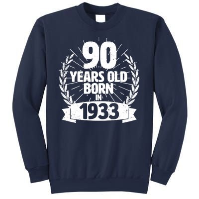 Vintage Wreath 90 Years Old Born In 1933 Birthday Sweatshirt