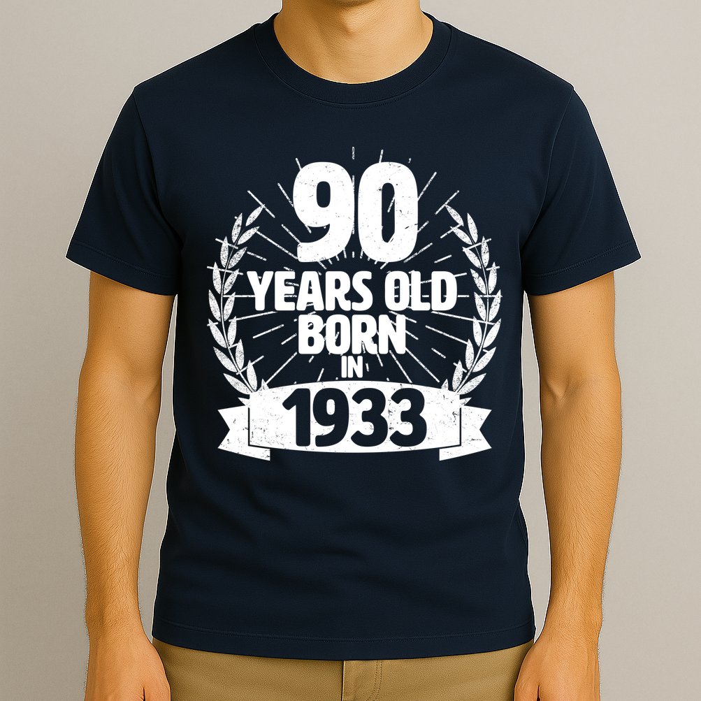 Vintage Wreath 90 Years Old Born In 1933 Birthday T-Shirt