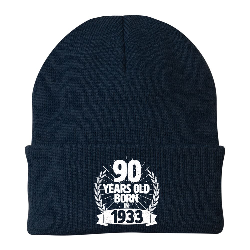 Vintage Wreath 90 Years Old Born In 1933 Birthday Beanie