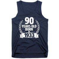 Vintage Wreath 90 Years Old Born In 1933 Birthday Tank Top