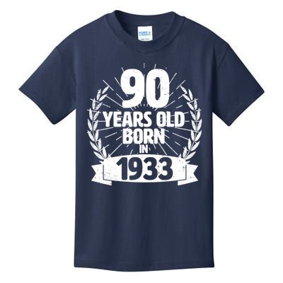Vintage Wreath 90 Years Old Born In 1933 Birthday Kids T-Shirt