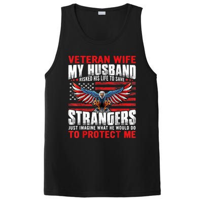 Veteran Wife Army Husband Soldier Saying Cool Military Usa PosiCharge Competitor Tank