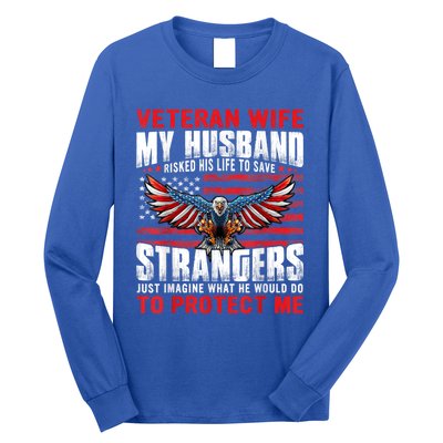 Veteran Wife Army Husband Soldier Saying Cool Military Usa Long Sleeve Shirt