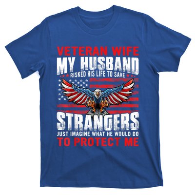 Veteran Wife Army Husband Soldier Saying Cool Military Usa T-Shirt