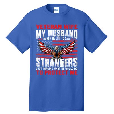 Veteran Wife Army Husband Soldier Saying Cool Military Usa Tall T-Shirt