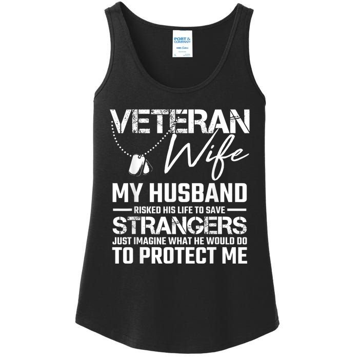 Veteran Wife Army Husband Soldier Saying Cool Military Gift Ladies Essential Tank