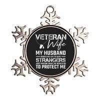 Veteran Wife Army Husband Soldier Saying Cool Military Gift Metallic Star Ornament