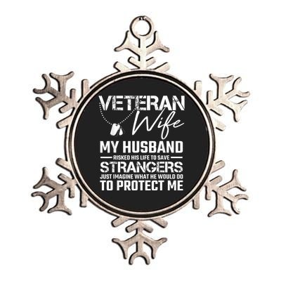 Veteran Wife Army Husband Soldier Saying Cool Military Gift Metallic Star Ornament