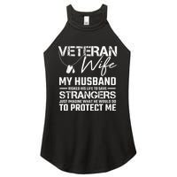 Veteran Wife Army Husband Soldier Saying Cool Military Gift Women's Perfect Tri Rocker Tank