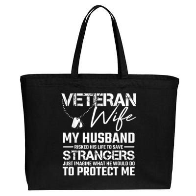 Veteran Wife Army Husband Soldier Saying Cool Military Gift Cotton Canvas Jumbo Tote