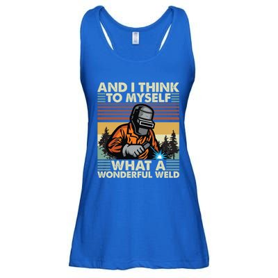 Vintage What A Wonderful Weld Retro Welding Cute Gift Ladies Essential Flowy Tank