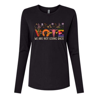 Vote We Are Not Going Back Roe Project 2025 Gay Rights Womens Cotton Relaxed Long Sleeve T-Shirt