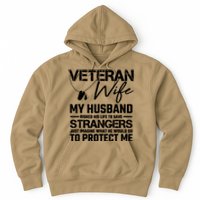 Veteran Wife Army Husband Soldier Saying Cool Military Hoodie