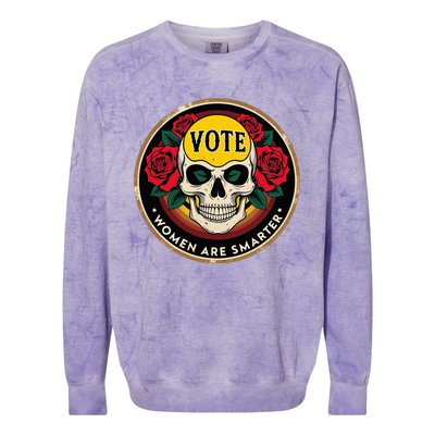 Vote Women Are Smarter Colorblast Crewneck Sweatshirt