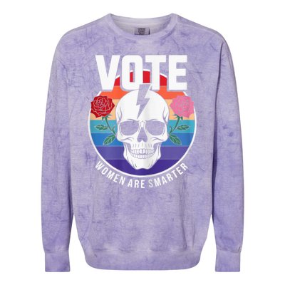 Vote Women Are Smarter Colorblast Crewneck Sweatshirt