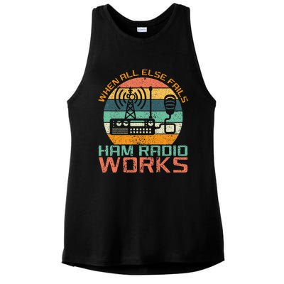 Vintage When All Else Fails Ham Radio Works Amateur Radio Ladies PosiCharge Tri-Blend Wicking Tank