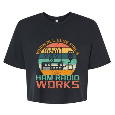 Vintage When All Else Fails Ham Radio Works Amateur Radio Bella+Canvas Jersey Crop Tee