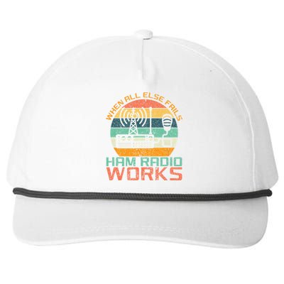 Vintage When All Else Fails Ham Radio Works Amateur Radio Snapback Five-Panel Rope Hat