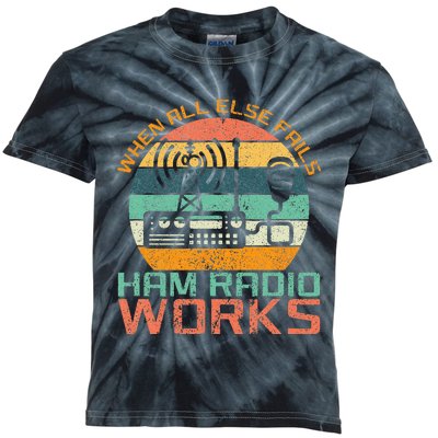 Vintage When All Else Fails Ham Radio Works Amateur Radio Kids Tie-Dye T-Shirt