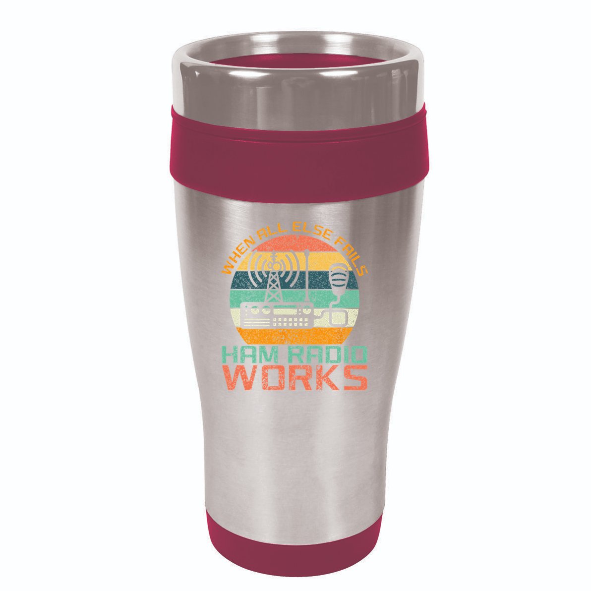 Vintage When All Else Fails Ham Radio Works Amateur Radio 16oz Travel Tumbler