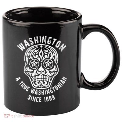Vintage Washington A True Washingtonian 4th Of July Skull Gift 11oz C Handle Ceramic Mug