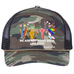 Vote We Are Not Going Back Like Ever Kamala Harris Retro Rope Trucker Hat Cap