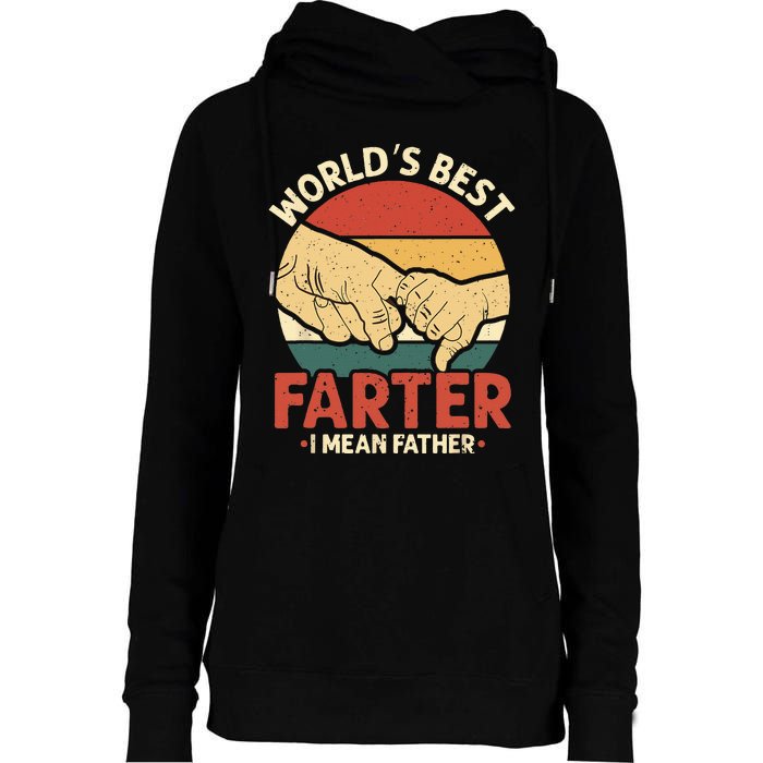 Vintage World's Best Farter I Mean Father Womens Funnel Neck Pullover Hood