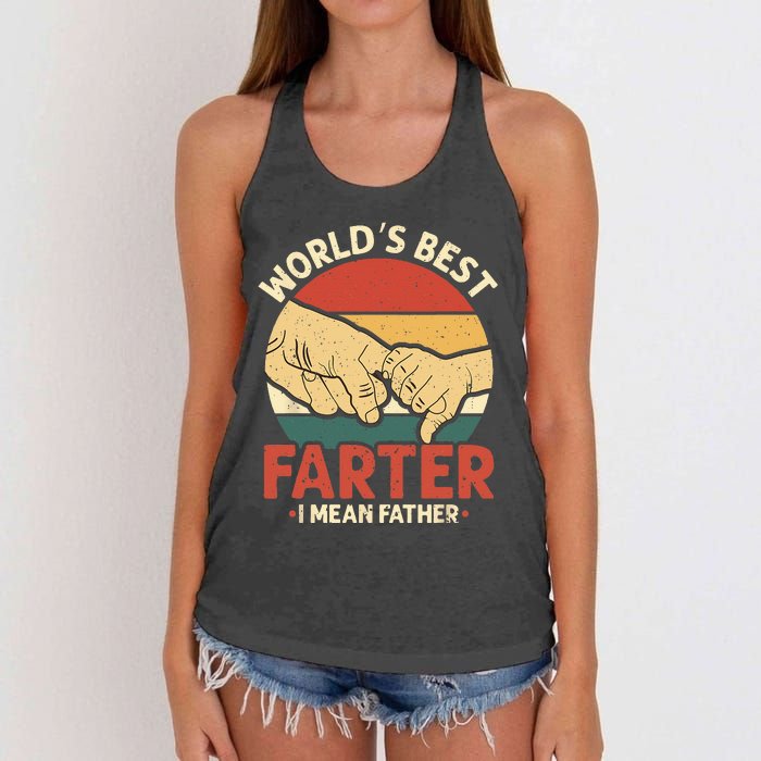 Vintage World's Best Farter I Mean Father Women's Knotted Racerback Tank