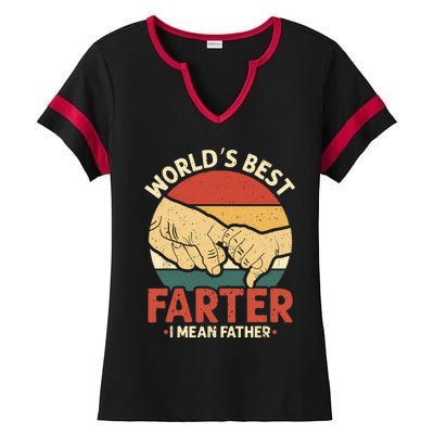 Vintage Worlds Best Farter I Mean Father Ladies Halftime Notch Neck Tee