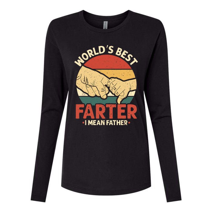 Vintage Worlds Best Farter I Mean Father Womens Cotton Relaxed Long Sleeve T-Shirt