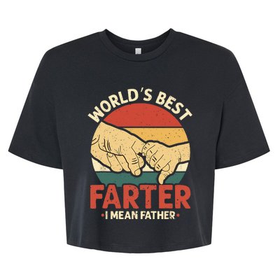 Vintage Worlds Best Farter I Mean Father Bella+Canvas Jersey Crop Tee