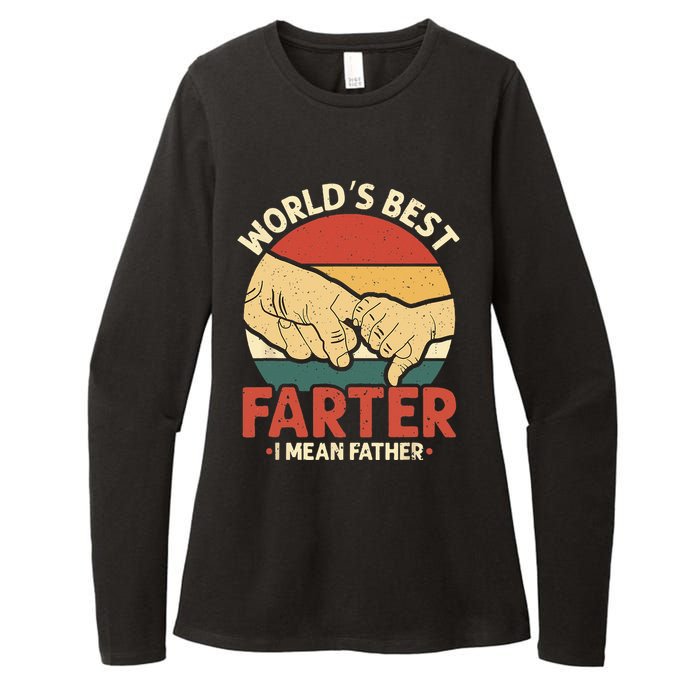 Vintage Worlds Best Farter I Mean Father Womens CVC Long Sleeve Shirt