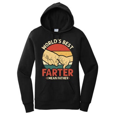 Vintage Worlds Best Farter I Mean Father Women's Pullover Hoodie