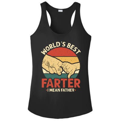 Vintage Worlds Best Farter I Mean Father Ladies PosiCharge Competitor Racerback Tank