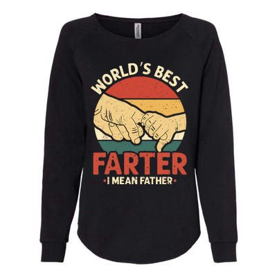 Vintage Worlds Best Farter I Mean Father Womens California Wash Sweatshirt