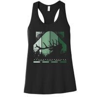 Vintage Whitetail Buck Deer Hunting Women's Racerback Tank