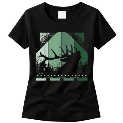 Vintage Whitetail Buck Deer Hunting Womens T-Shirt
