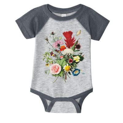 Vintage Wild Botanical Flower Cottagecore Gardening Bouquet Infant Baby Jersey Bodysuit
