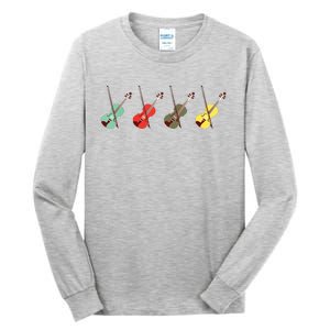 Violin With Bows Orchestra Gift Tall Long Sleeve T-Shirt