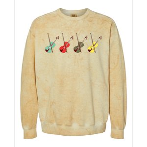 Violin With Bows Orchestra Gift Colorblast Crewneck Sweatshirt