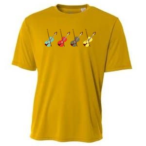 Violin With Bows Orchestra Gift Cooling Performance Crew T-Shirt