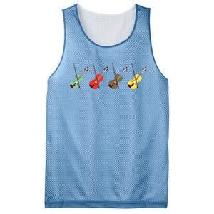 Violin With Bows Orchestra Gift Mesh Reversible Basketball Jersey Tank