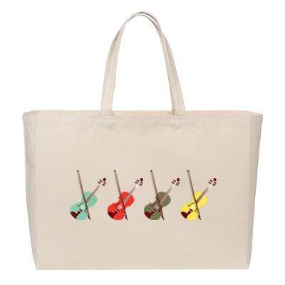 Violin With Bows Orchestra Gift Cotton Canvas Jumbo Tote